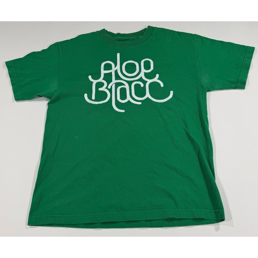 Aloe Blacc Graphic T-Shirt Mens Medium Green Short Sleeve Logo Tee